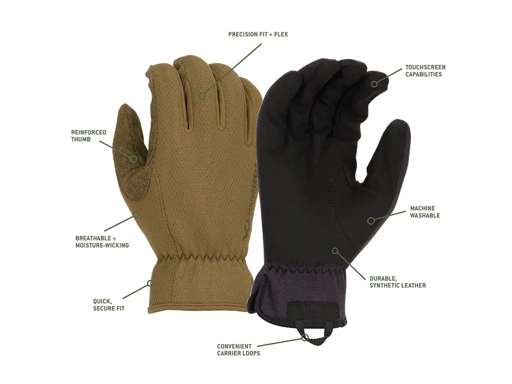 English description of the Operator Duty glove features